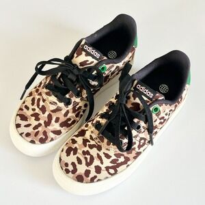 Adidas Kids Leopard Animal Print Vulc Raid3r Low Top Sneakers 13.5K